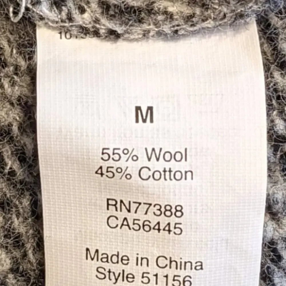 J.Crew Gray Wool Cowl Neck Pullover Sweater Casual Fall Winter Long Sleeve M